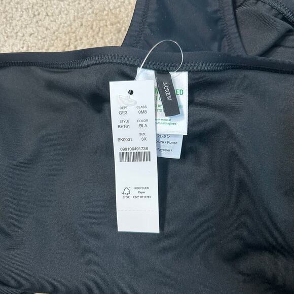 NWT J. Crew Bikini Swim Bottom Hi Rise Ribbed Cheeky Black Swimsuit Beach 3X - Picture 4 of 4